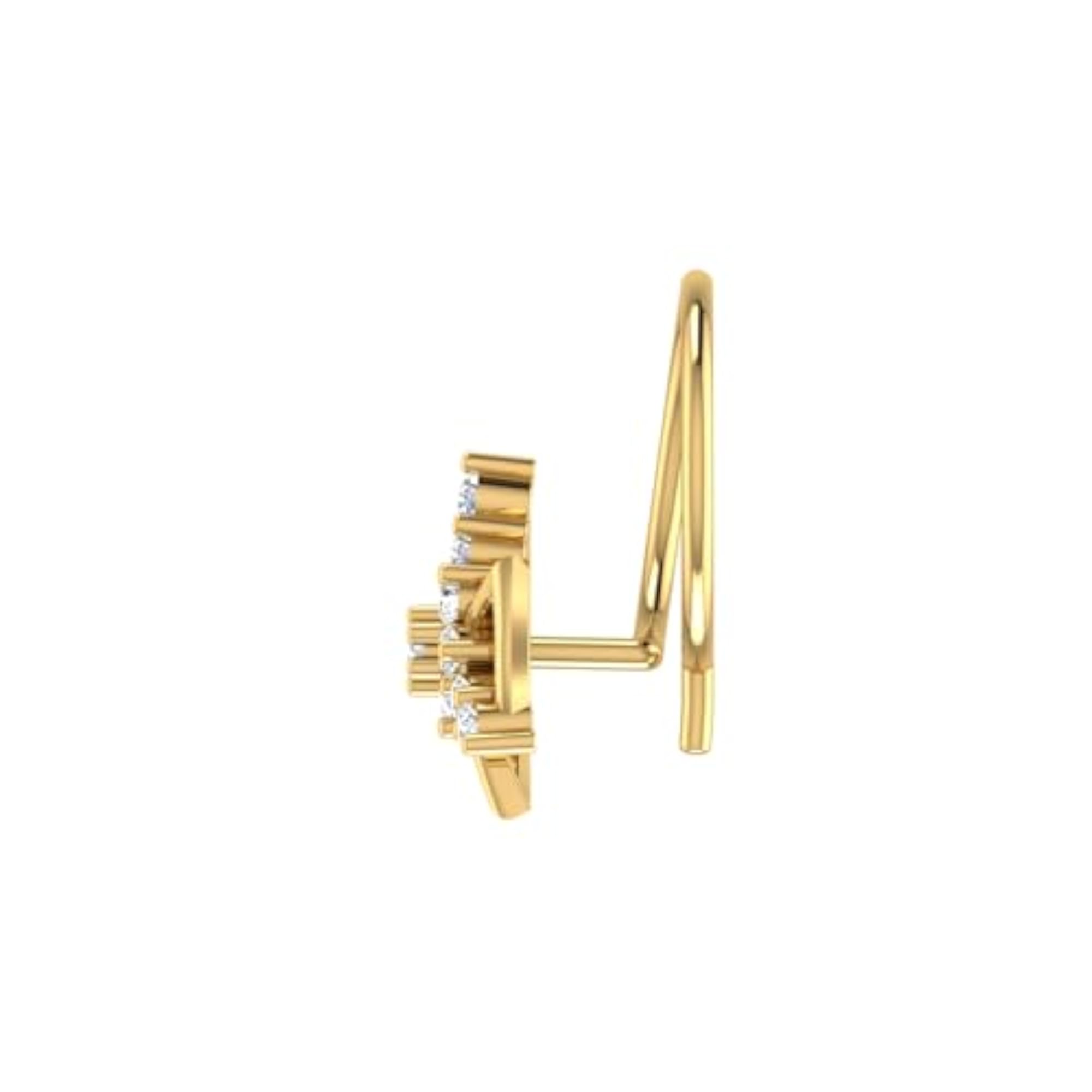 Women's 14Kt Yellow Gold Stud Nose Ring, Stylish